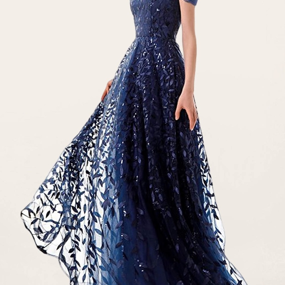 Azazie Navy Lace Dress